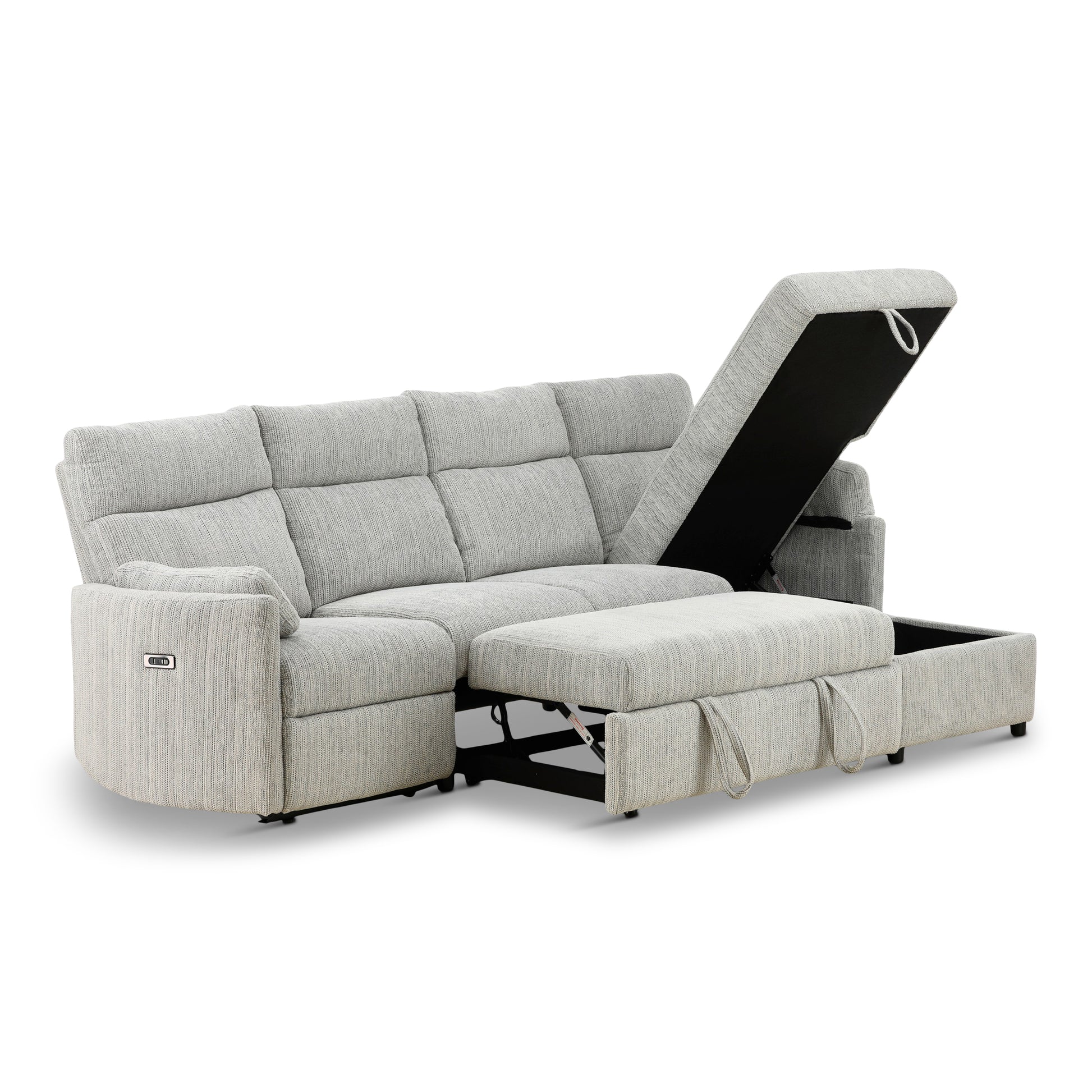 Chamberlain 3-Piece Power Reclining Sectional with Pullout Bed