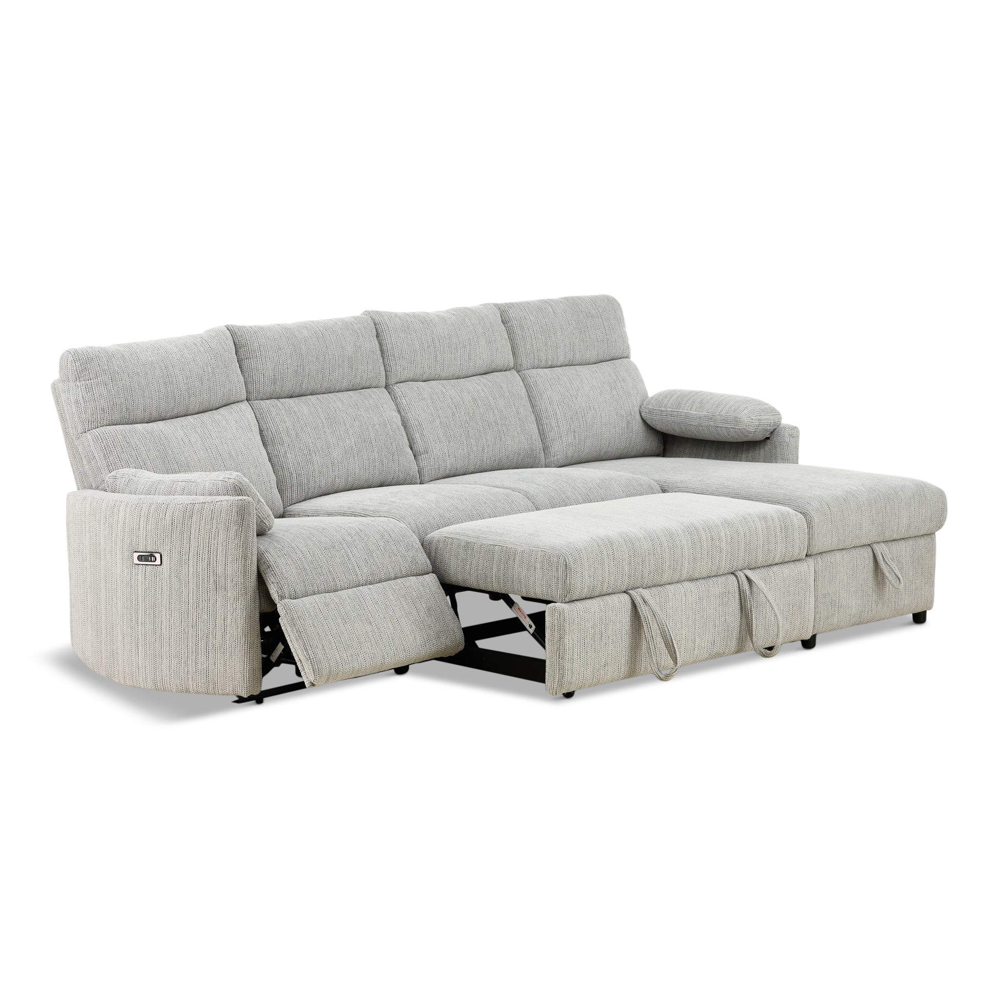 Chamberlain 3-Piece Power Reclining Sectional with Pullout Bed