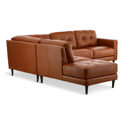 Alaric 3-Piece Left-Facing Leather Sectional