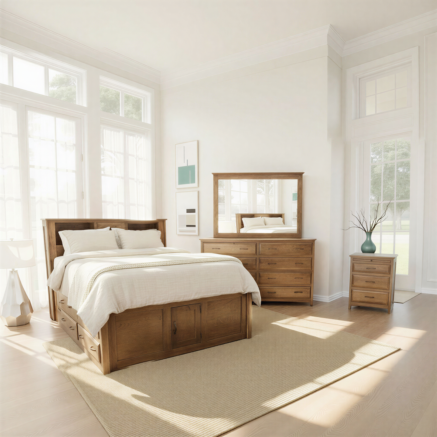Simplicity III 3-Piece Bookcase Storage Bedroom Set