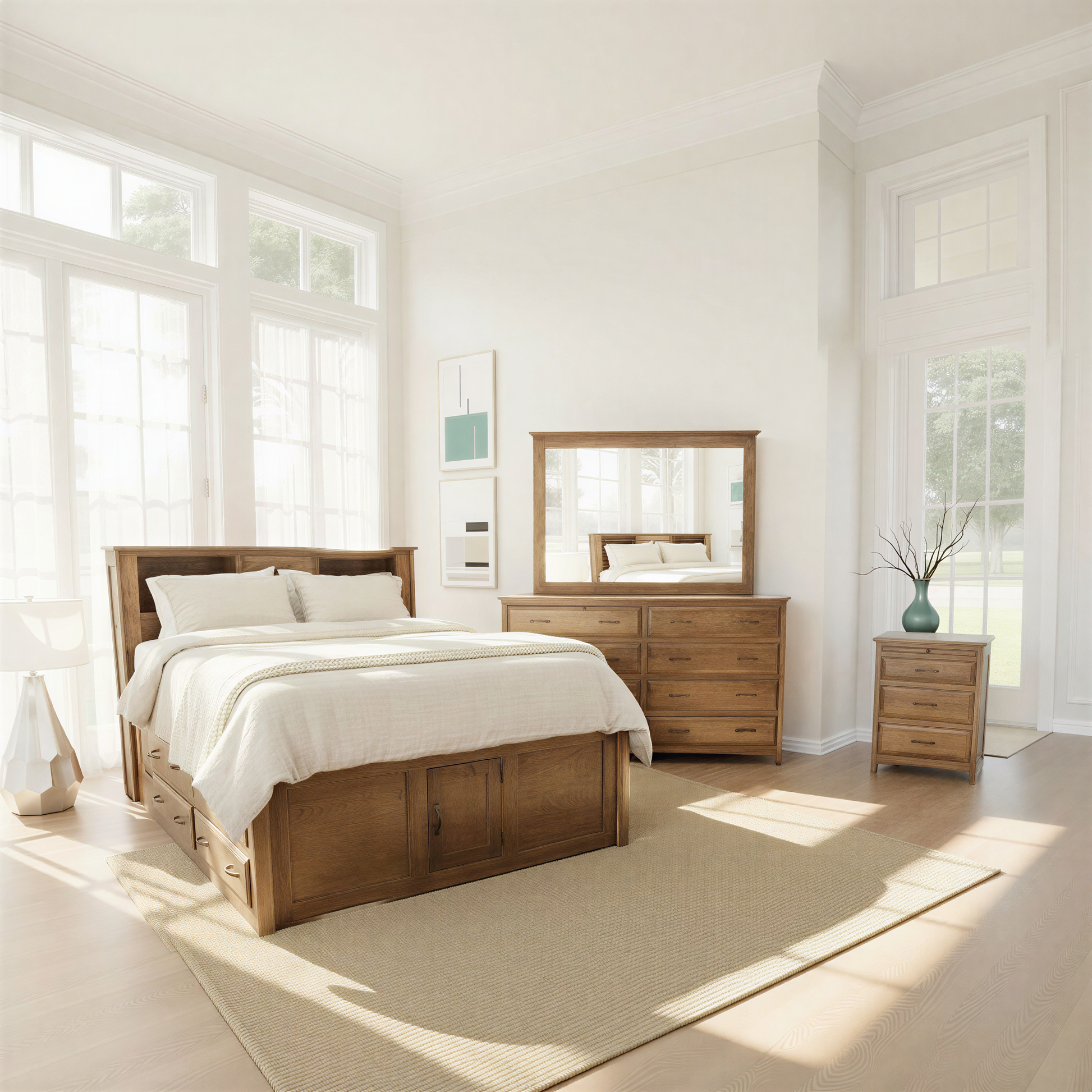 Simplicity III 3-Piece Bookcase Storage Bedroom Set