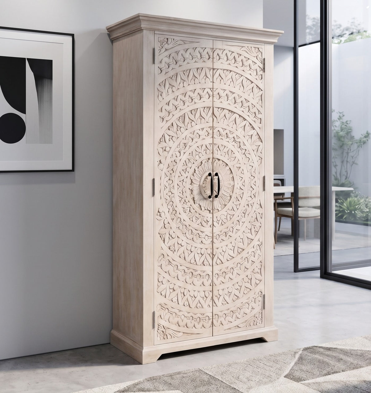Lacey Carved Lace Wine Cabinet