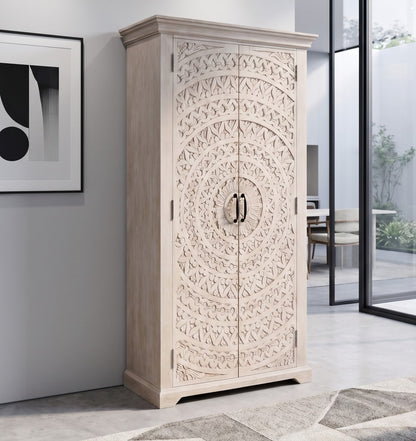 Lacey Carved Lace Wine Cabinet