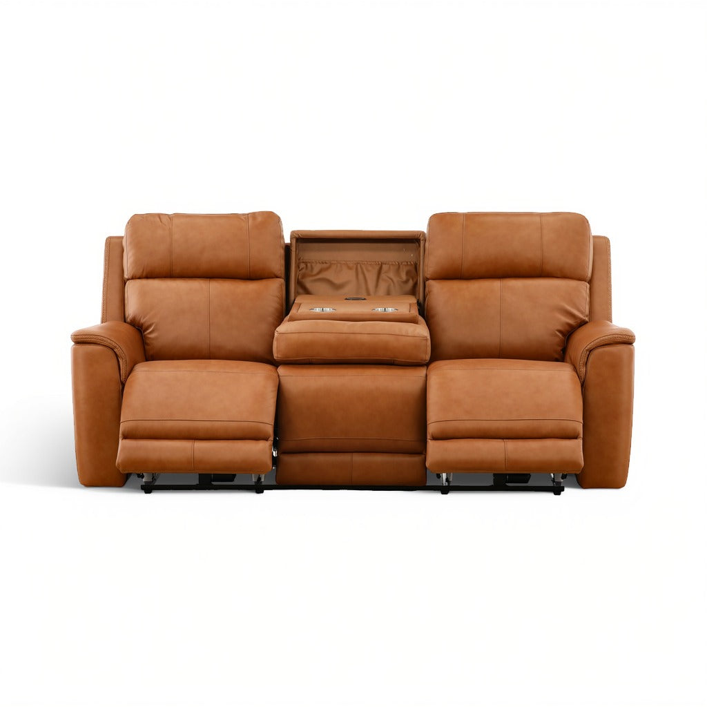 Samarah Power Reclining Leather Sofa