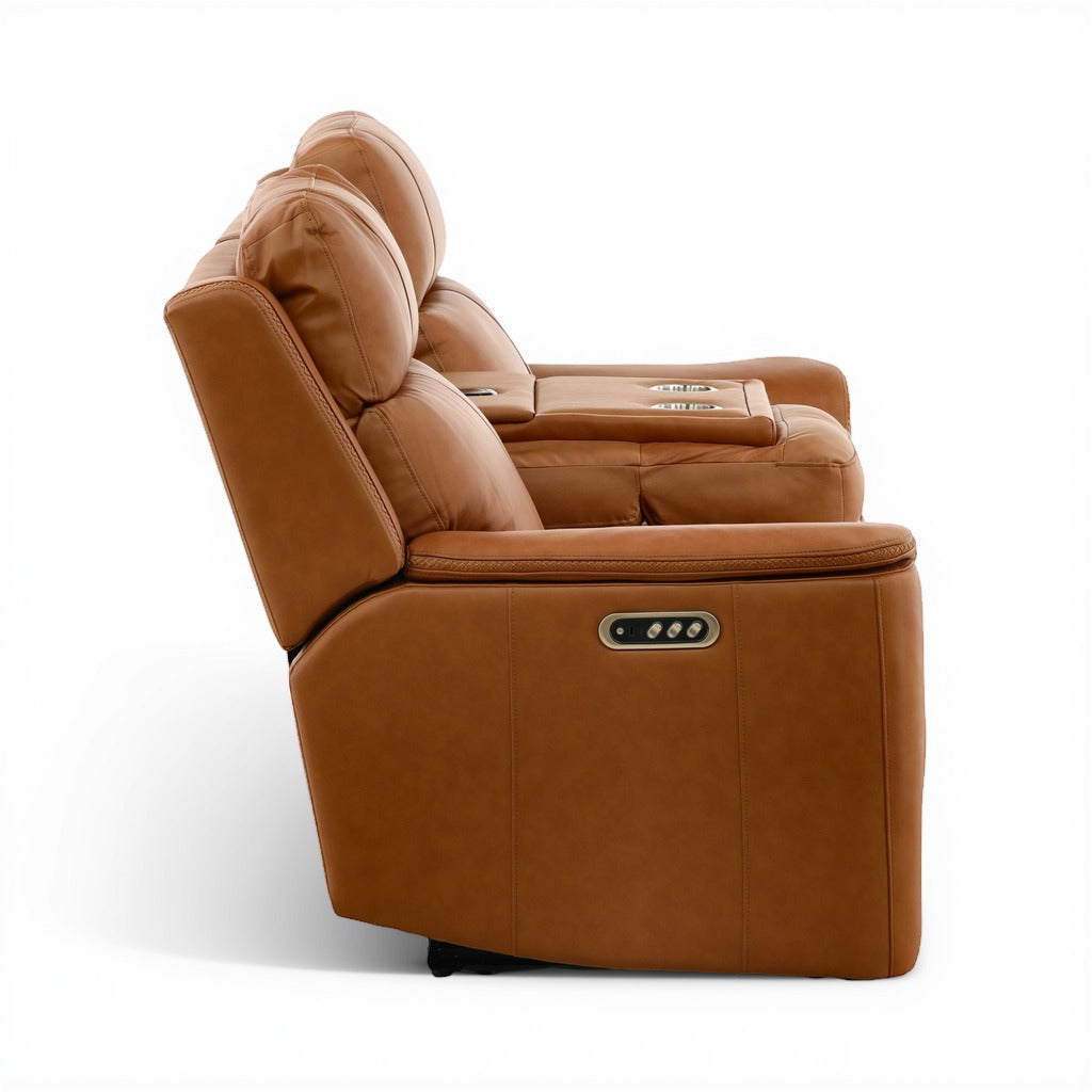 Samarah Power Reclining Leather Sofa