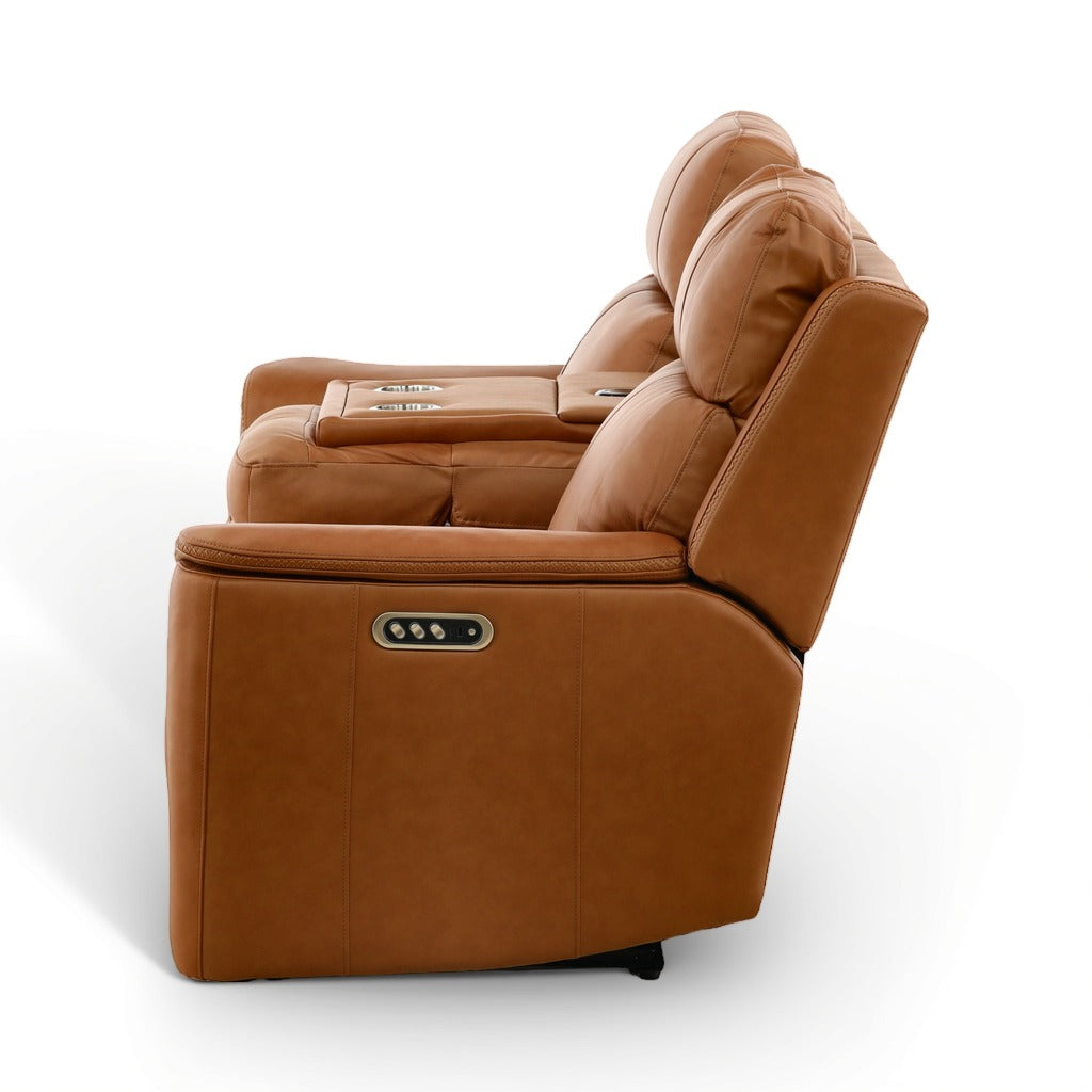 Samarah Power Reclining Leather Sofa