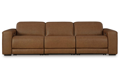 Rally-Up 3-Piece Power Reclining Sectional Sofa Caramel