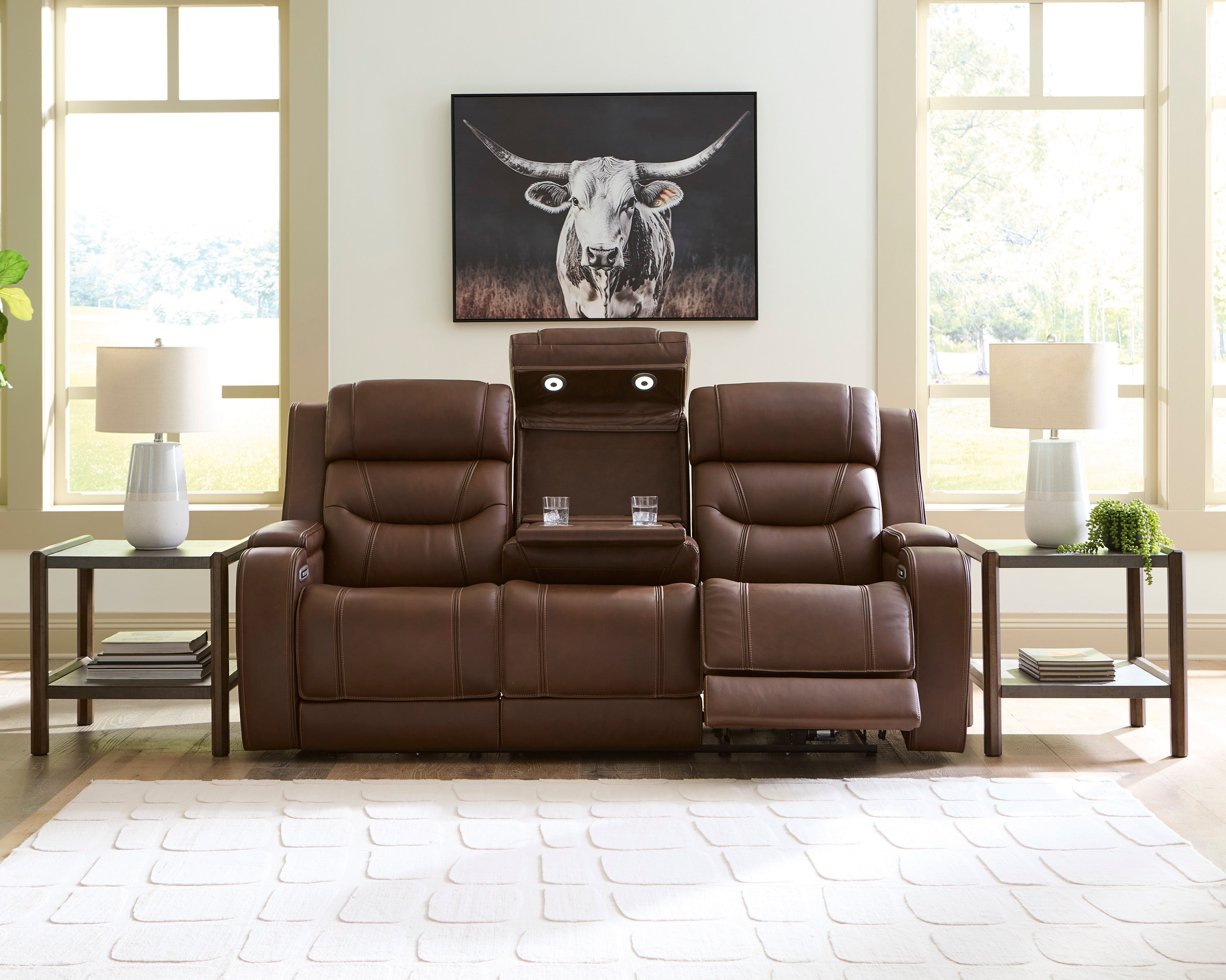 Dreamer Power Reclining Sofa with Audio Seating and Drop-Down