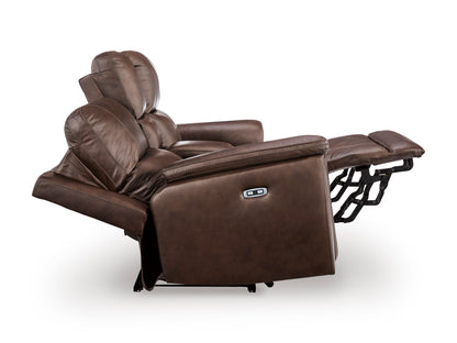 Beryton Power Reclining Console Loveseat with Adjustable Headrest