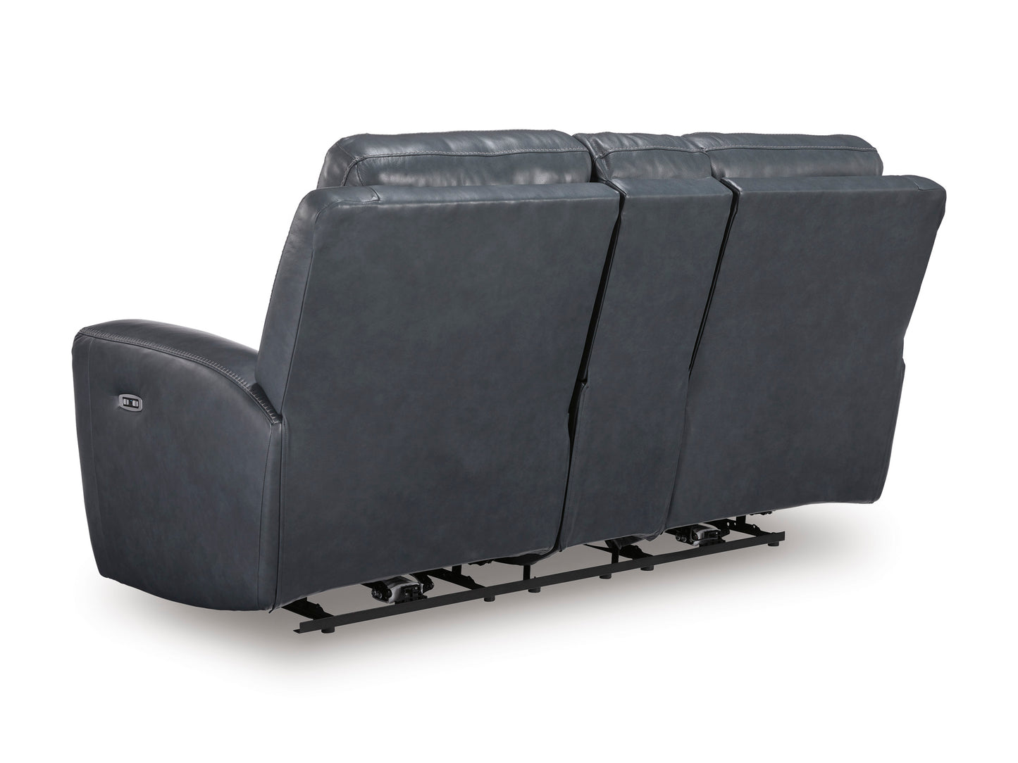 Momentum Moves Leather Power Reclining Console Loveseat with Adjustable Headrest