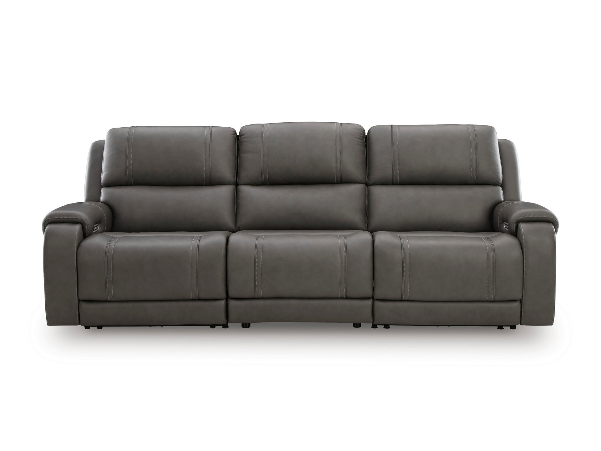 Ashley 5Z-Harrenhurst 3-Piece Leather Dual Power Reclining Modular Sofa