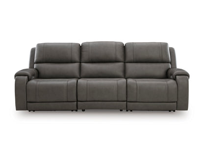 Ashley 5Z-Harrenhurst 3-Piece Leather Dual Power Reclining Modular Sofa
