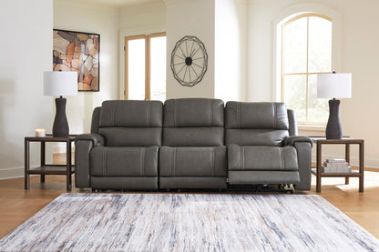 Ashley 5Z-Harrenhurst 3-Piece Leather Dual Power Reclining Modular Sofa