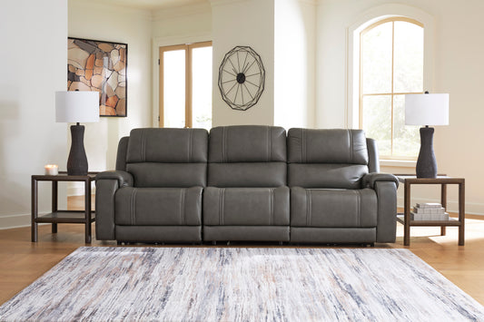 Ashley 5Z-Harrenhurst 3-Piece Leather Dual Power Reclining Modular Sofa
