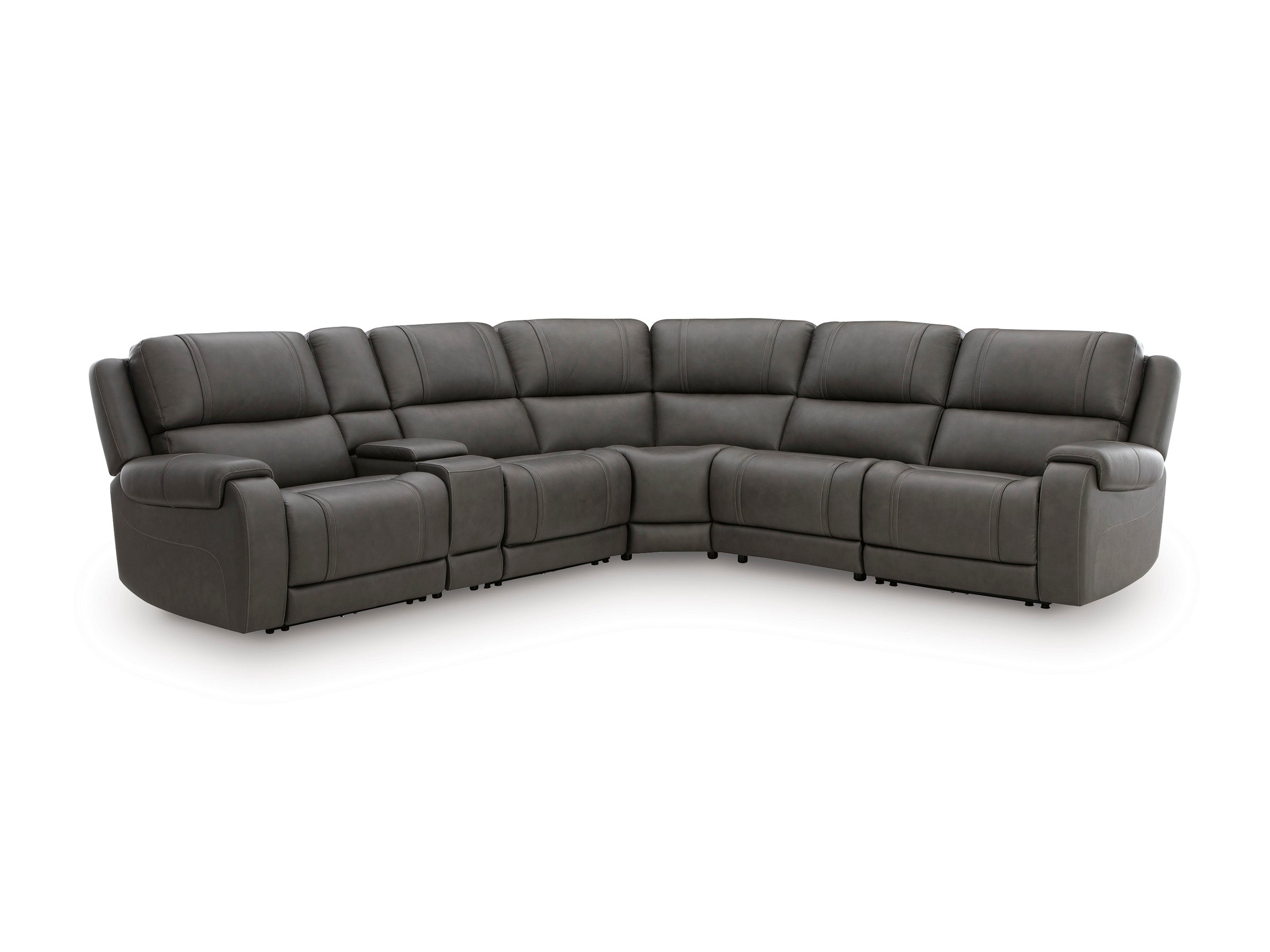 Ashley 5Z-Harrenhurst 6-Piece Leather Dual Power Reclining Modular