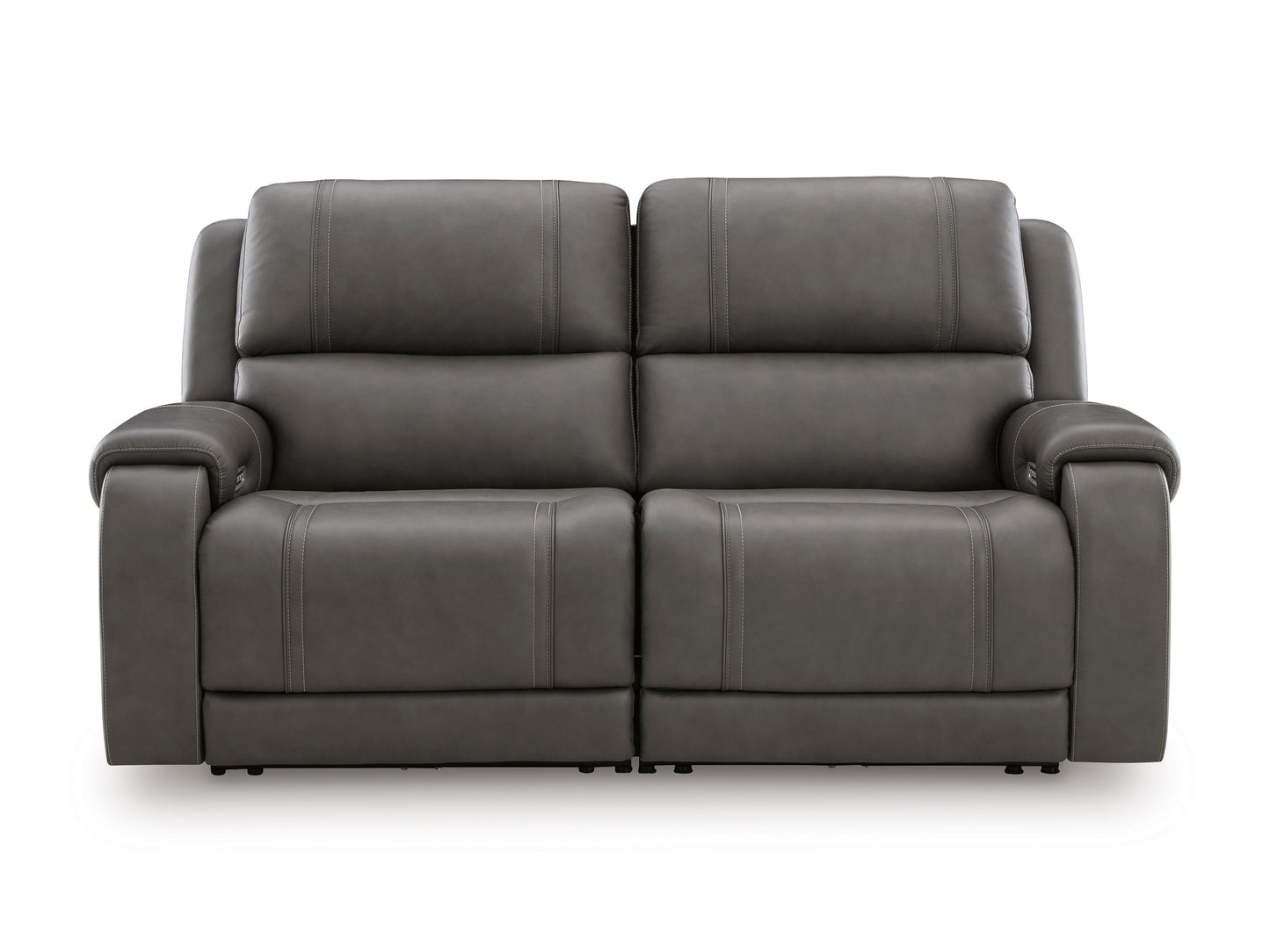 Ashley 5Z-Harrenhurst 2-Piece Leather Dual Power Reclining Modular Loveseat