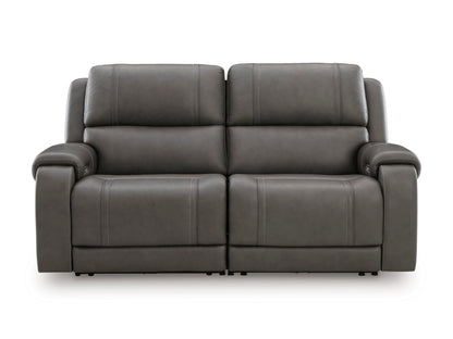 Ashley 5Z-Harrenhurst 2-Piece Leather Dual Power Reclining Modular Loveseat