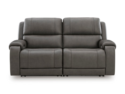 Ashley 5Z-Harrenhurst 2-Piece Leather Dual Power Reclining Modular Loveseat - alternate view