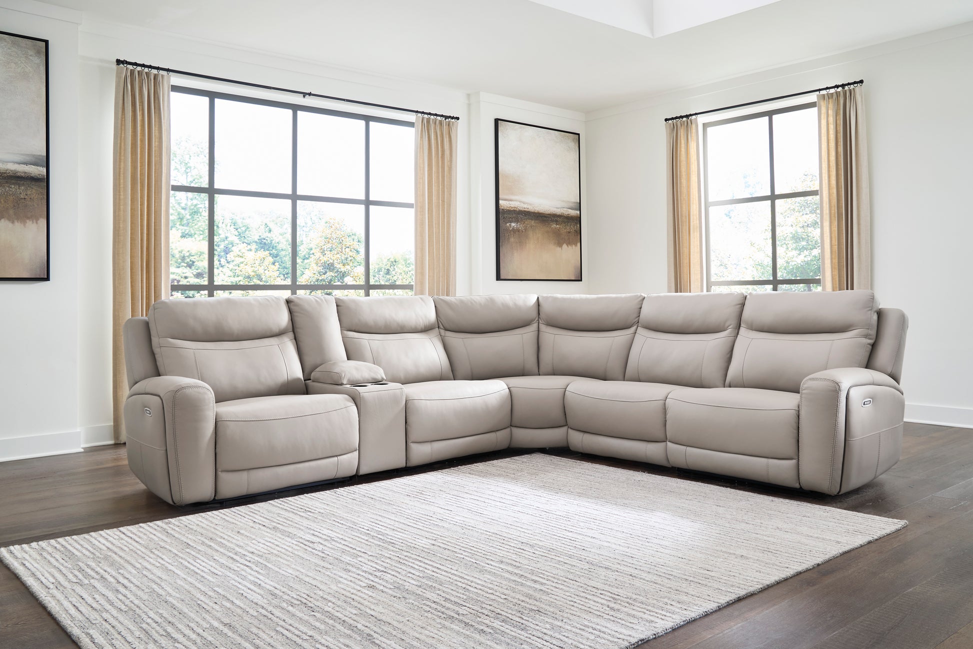 Ashley Gravier 6-Piece Power Reclining Sectional with Storage Console