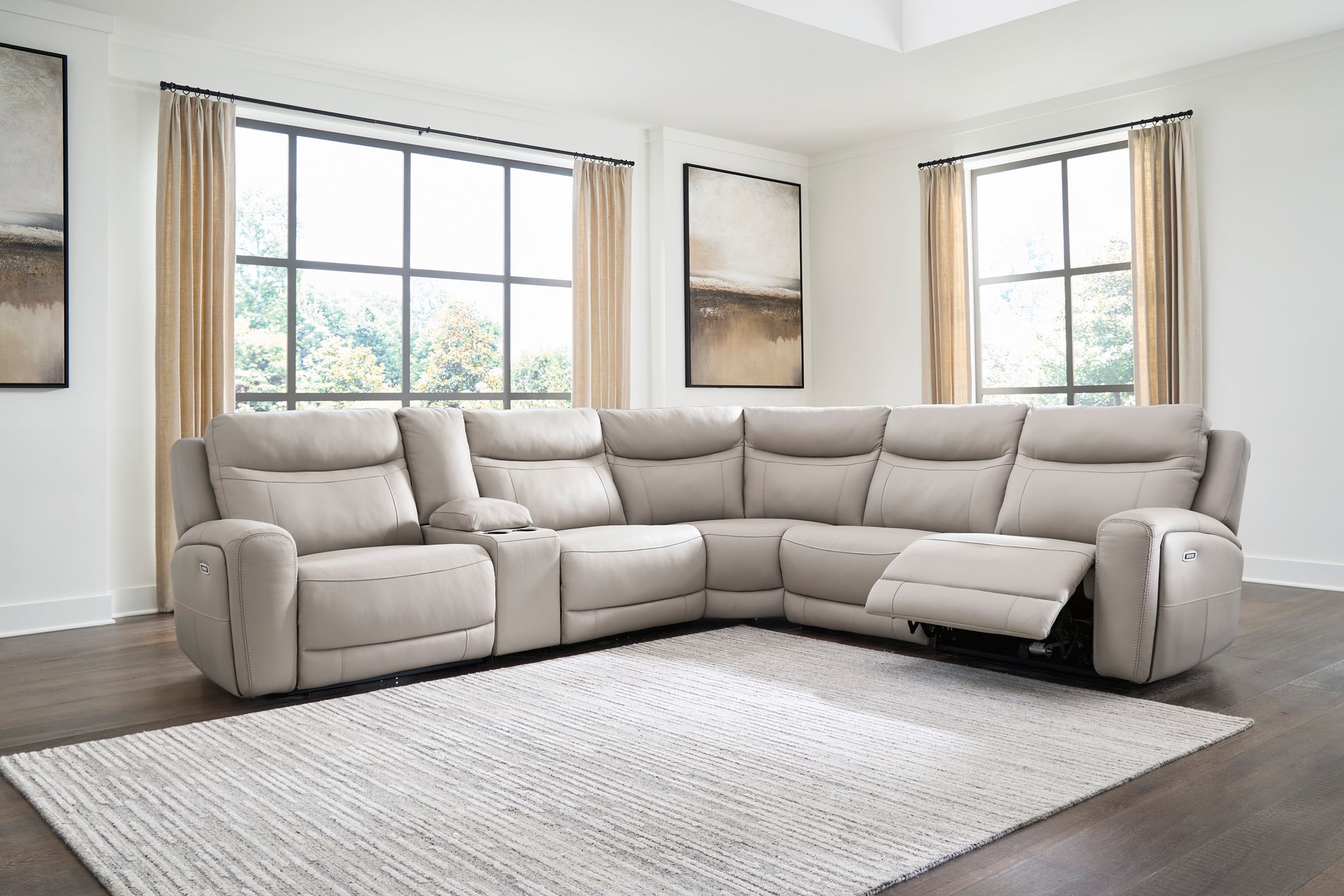 Ashley Gravier 6-Piece Power Reclining Sectional with Storage Console
