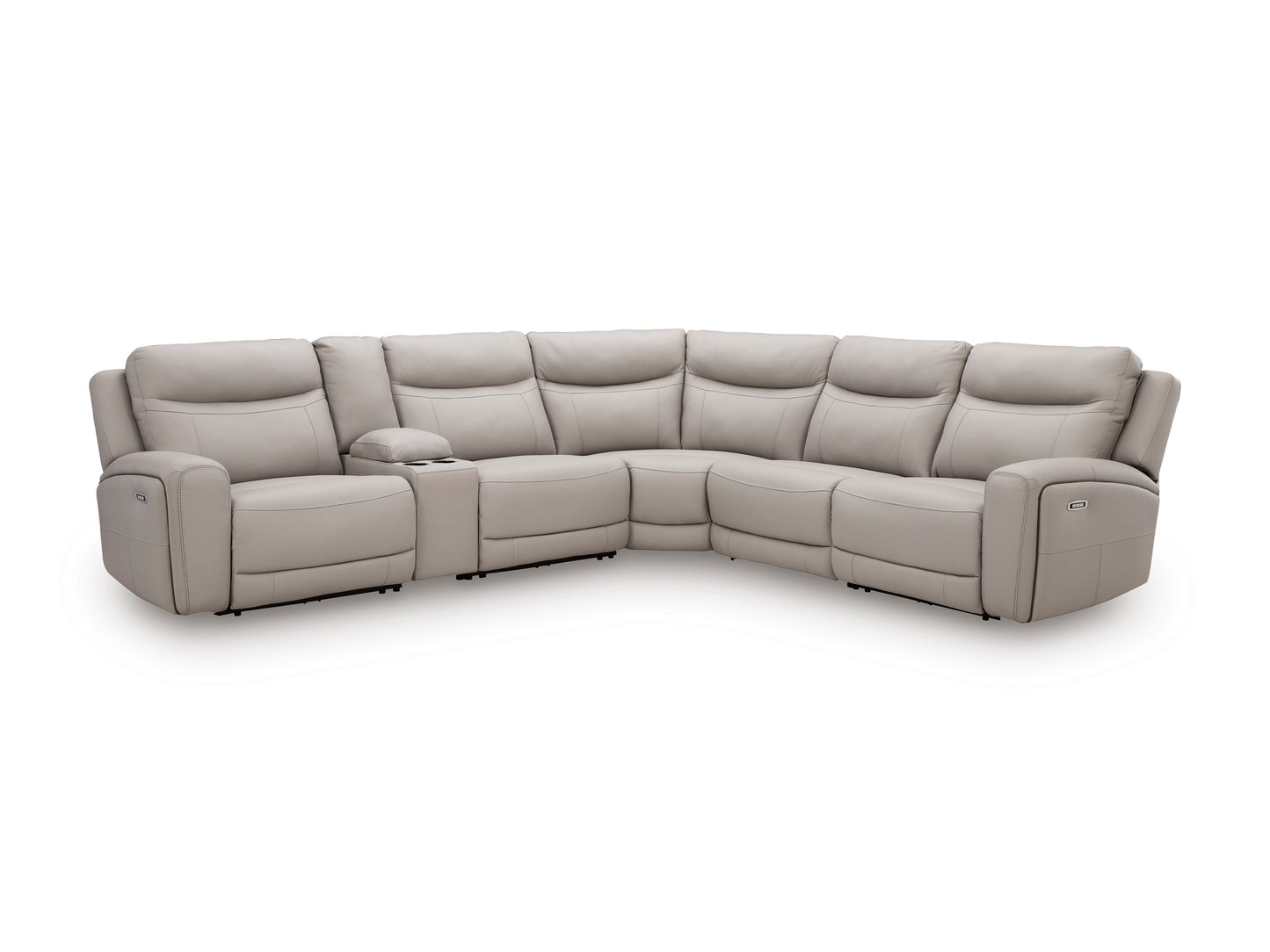 Gravier 6-Piece Power Reclining Sectional with Storage Console with Power Armless Recliner
