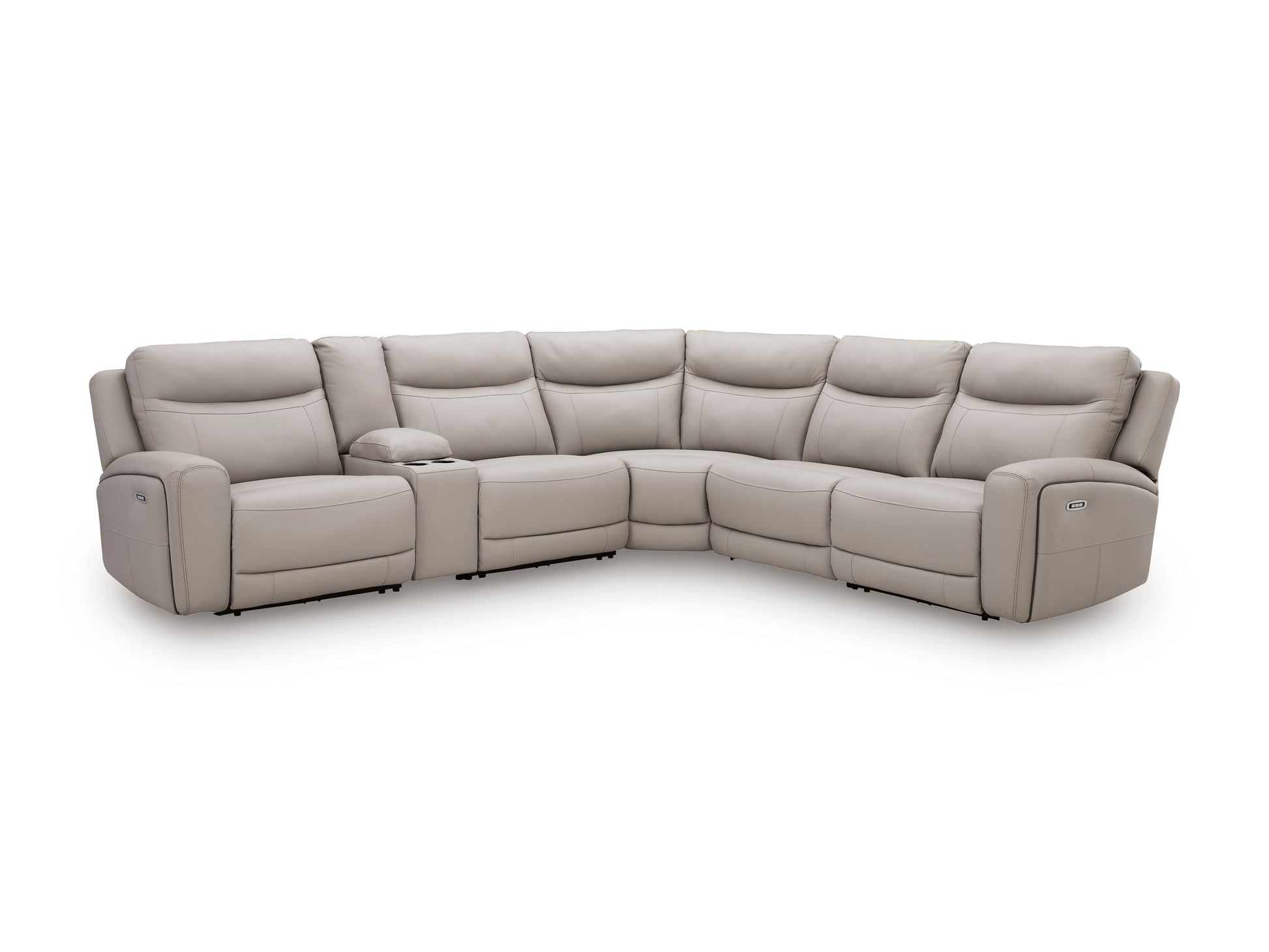 Gravier 6-Piece Power Reclining Sectional with Storage Console with Power Armless Recliner