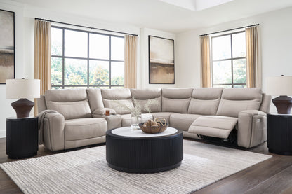 Gravier 6-Piece Power Reclining Sectional with Storage Console with Power Armless Recliner