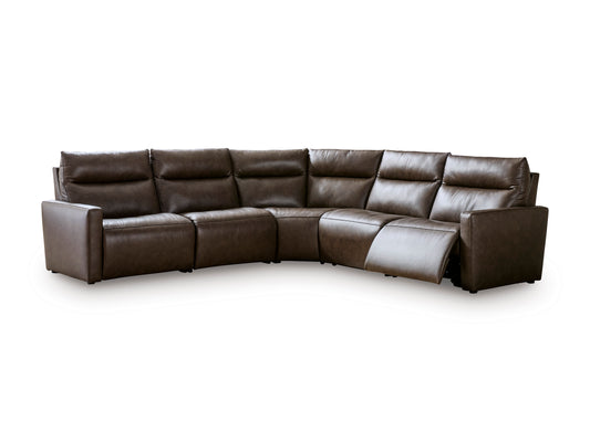 Ashley ModZ 5-Piece Power Reclining Sectional Chocolate