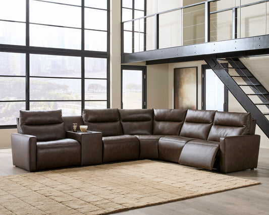 ModZ 6-Piece Power Reclining Sectional with Audio Console - alternate view