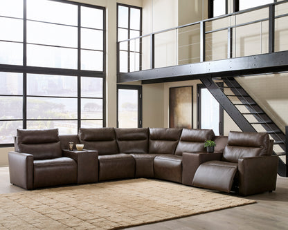 ModZ 7-Piece Power Reclining Sectional with Audio Consoles