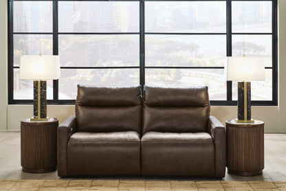 ModZ 2-Piece Power Reclining Sectional Loveseat Chocolate
