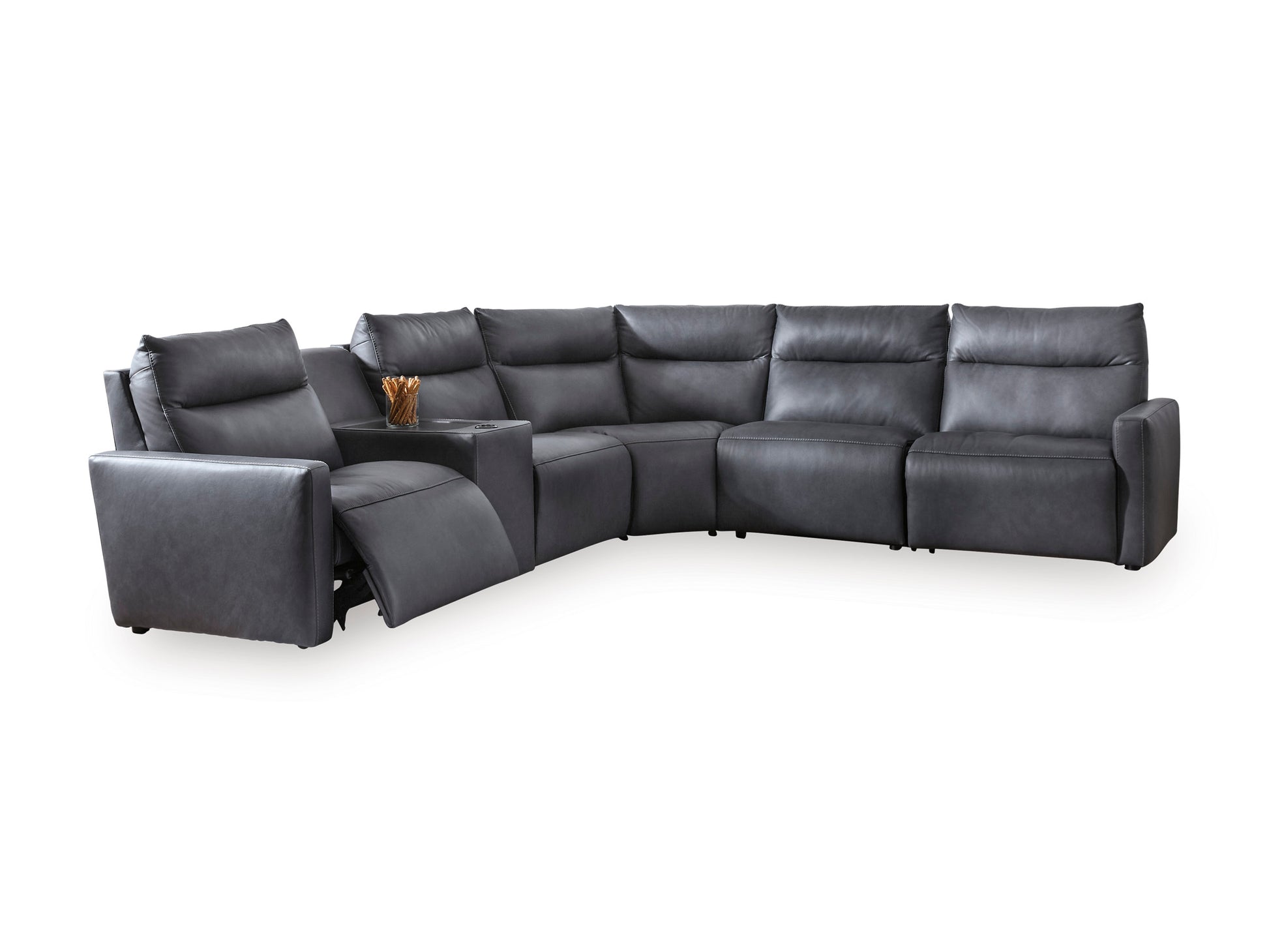 ModZ 6-Piece Power Reclining Sectional with Audio Console