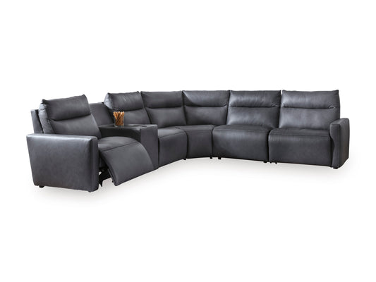 ModZ 6-Piece Power Reclining Sectional with Audio Console