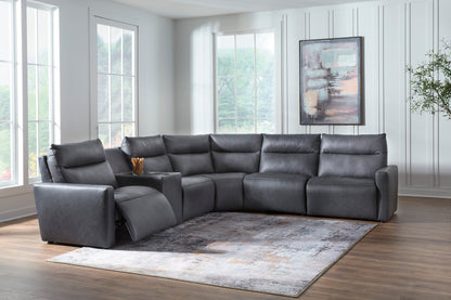 ModZ 6-Piece Power Reclining Sectional with Audio Console
