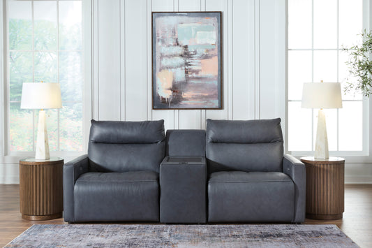 ModZ 3-Piece Power Reclining Sectional Loveseat with Audio Console