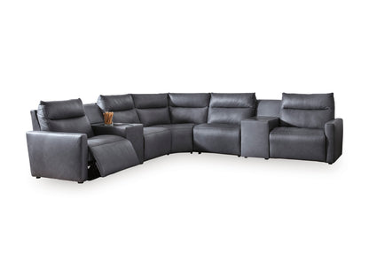 ModZ 7-Piece Power Reclining Sectional with Audio Consoles