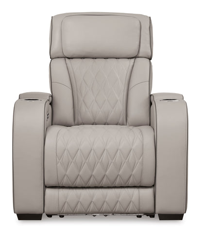 Boyington Power Recliner with Adjustable Headrest Gray