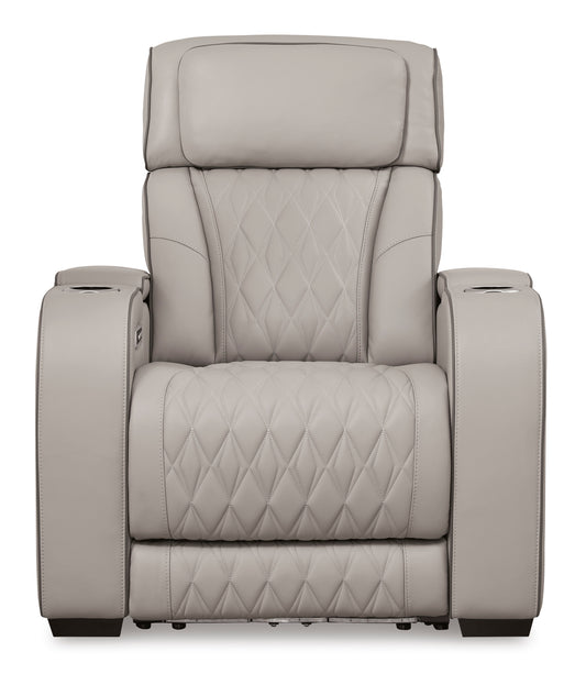 Boyington Power Recliner with Adjustable Headrest Gray
