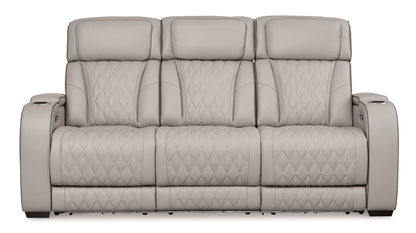 Boyington Power Reclining Sofa with Adjustable Headrest Gray