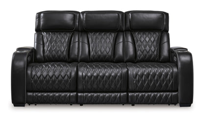 Boyington Power Reclining Sofa with Adjustable Headrest Black