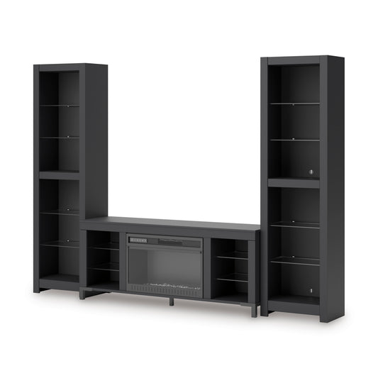 Cayberry 3-Piece Entertainment Center with Electric Fireplace - alternate view