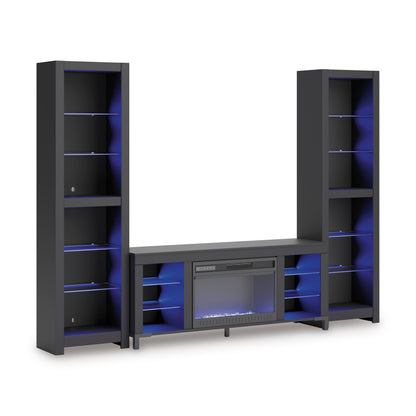 Cayberry 3-Piece Entertainment Center with Electric Fireplace
