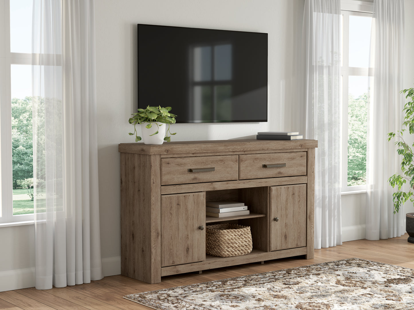 Ashley Garistyn 62" TV Stand with Fireplace Option