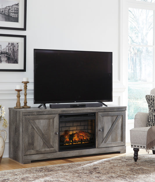 Wynnlow 63" TV Stand with Electric Log Fireplace
