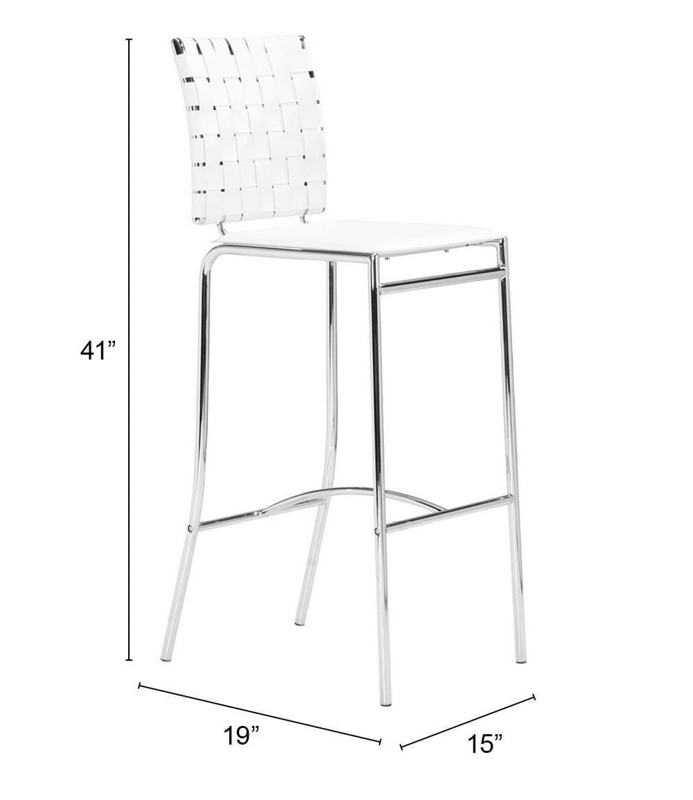 Criss Cross Barstool (Set of 2) White