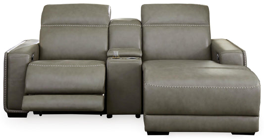 Correze 3-Piece Dual Power Leather Reclining Modular Sectional with Co