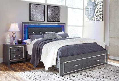 Lodanna Upholstered Panel Bed with 2 Storage Drawers