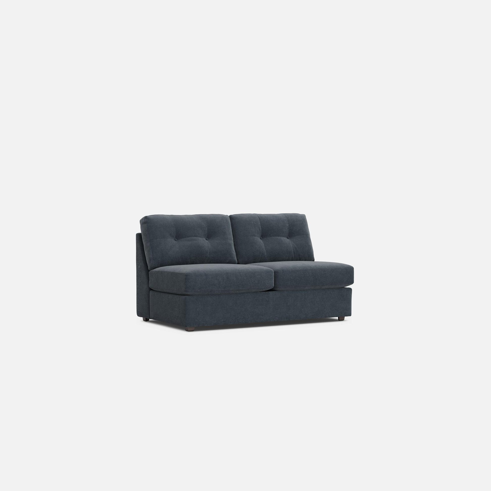 Modular One Armless Full Memory Foam Sleeper Sofa - Navy