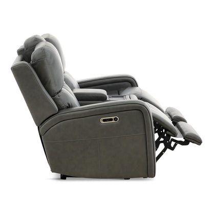 Winslow Leather Power Reclining Console Loveseat