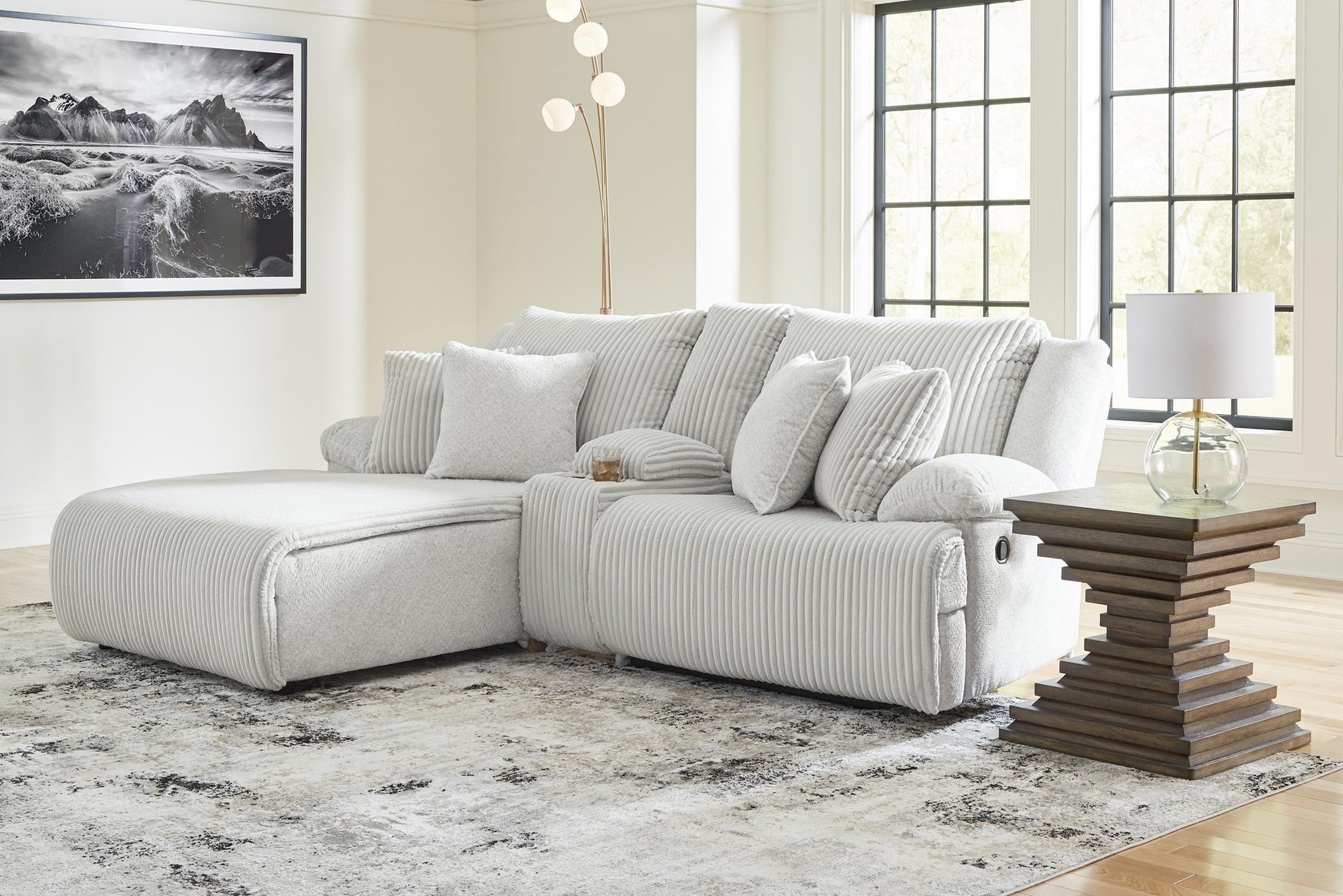 Top Tier Left Facing 3-Piece Reclining Sectional Sofa with Chaise